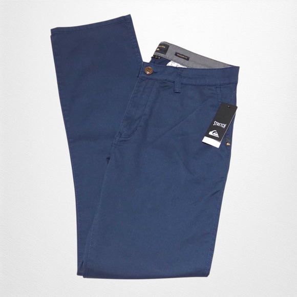 Quiksilver Everyday Men Union Pants 31x32 Regular Fit Twill Stretch Straight Leg - Picture 1 of 16